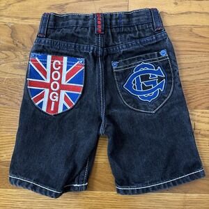 Embroidered COOGI Boys Australian Skater Denim Jean Shorts 3T Y2K 90's Flag